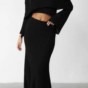 Knit Black Maxi Skirt
